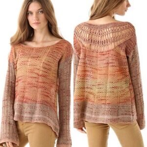 Free People Sweater Women's Mohair Blend Pullover Crochet Casual Boho Size Small